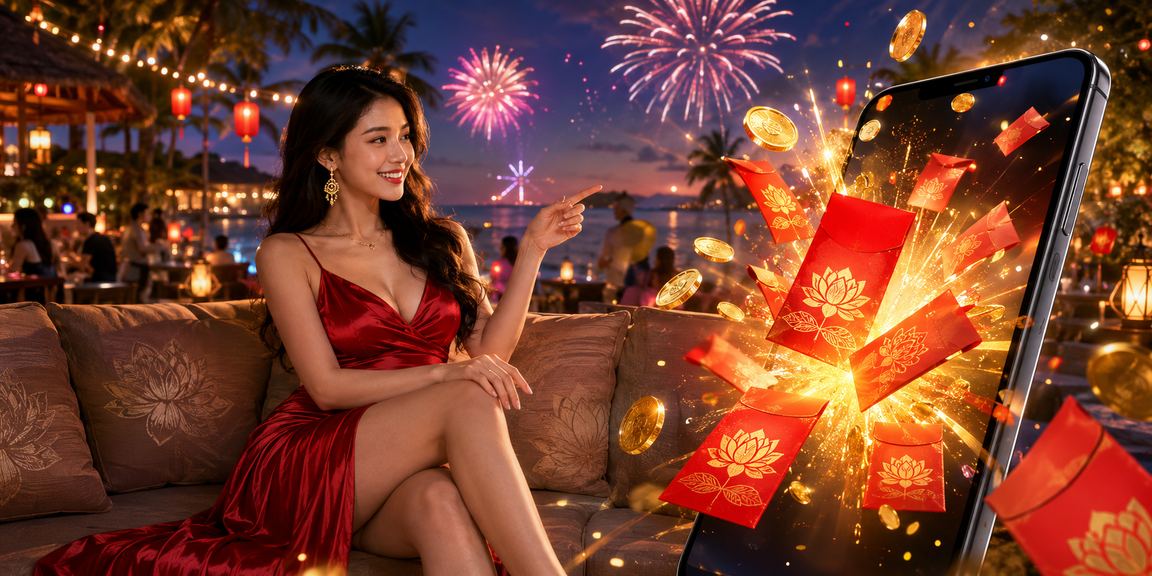 Người chơi tại Phú Quốc nhận thưởng phong bao đỏ và tham gia game phổ biến trên bãi biển
