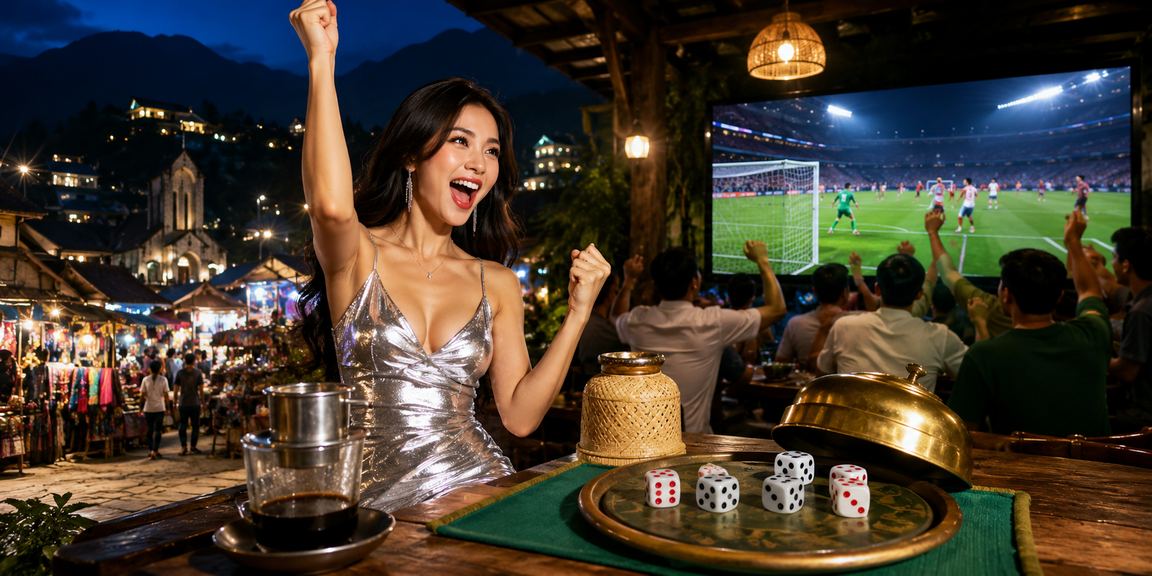 Người chơi Tài Xỉu tại Sapa thưởng thức trò chơi trực tuyến với cà phê Việt
